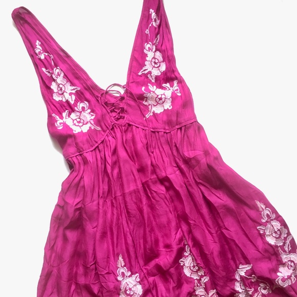 Free People Dresses & Skirts - {Free People} Plum Embroidered Aida Slip Dress